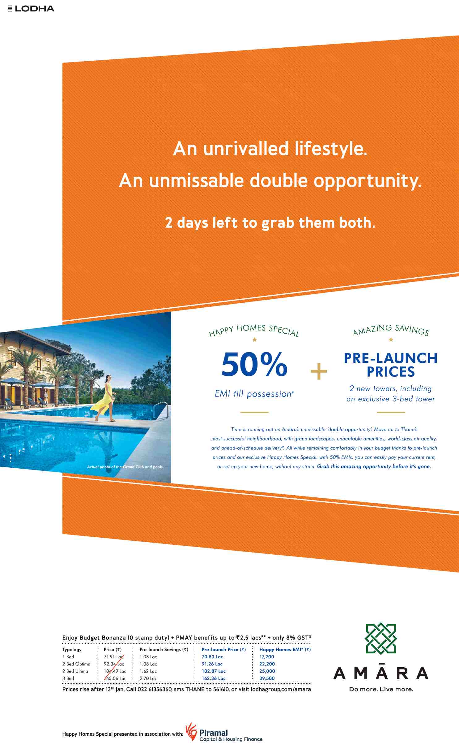 Avail happy homes special 50% EMI till possession offer at Lodha Amara in Mumbai Update
